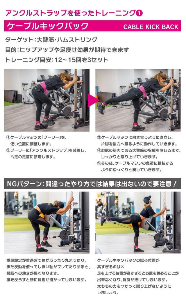 ALLOUT Ankle Strap Hip-Lifting Kickback Hip Training (Black)