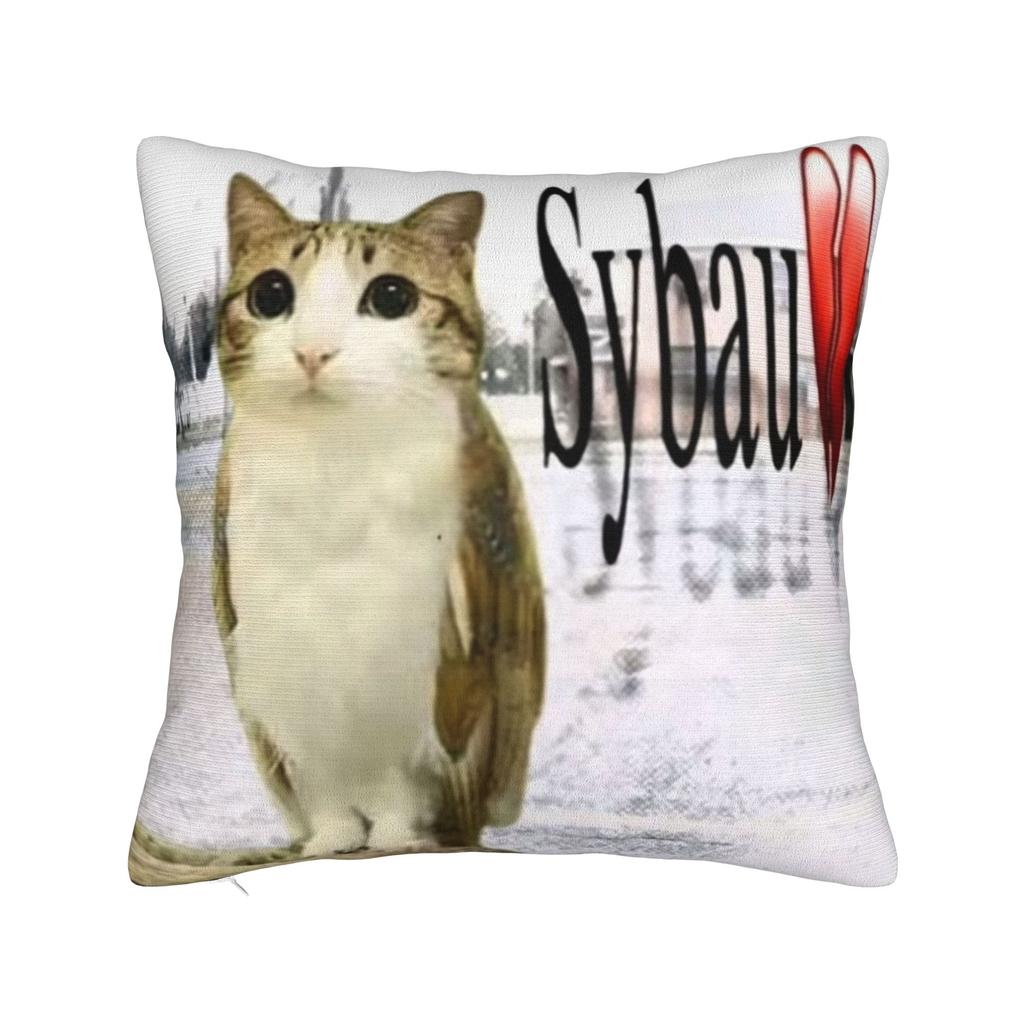 Meowl Kočka Sova Vtipné Povlaky na Polštář Merch Potiskovaný Potah na Polštář Povlaky na Polštáře Dekorace Obývacího Pokojů Čtvercový Více Velikostí