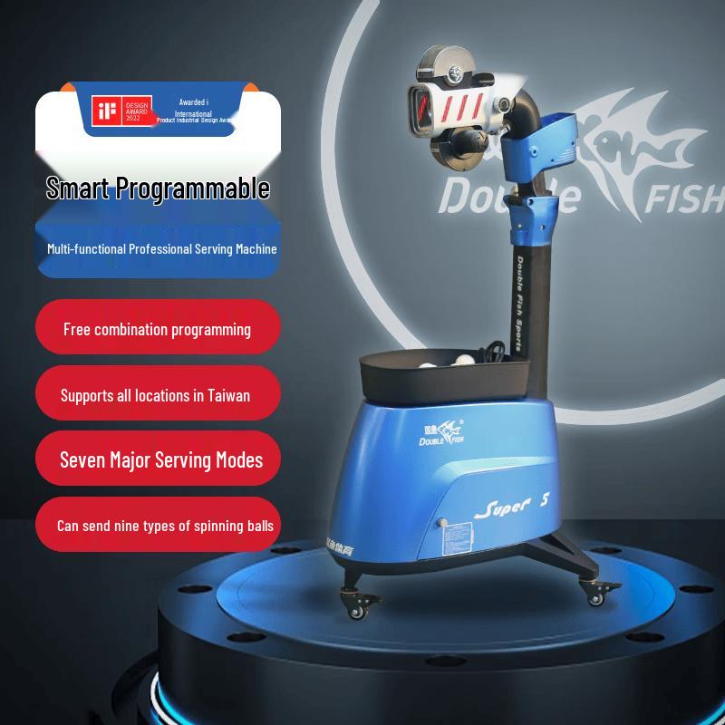 Double Fish Super V Remote Control Ping Pong Ball Machine