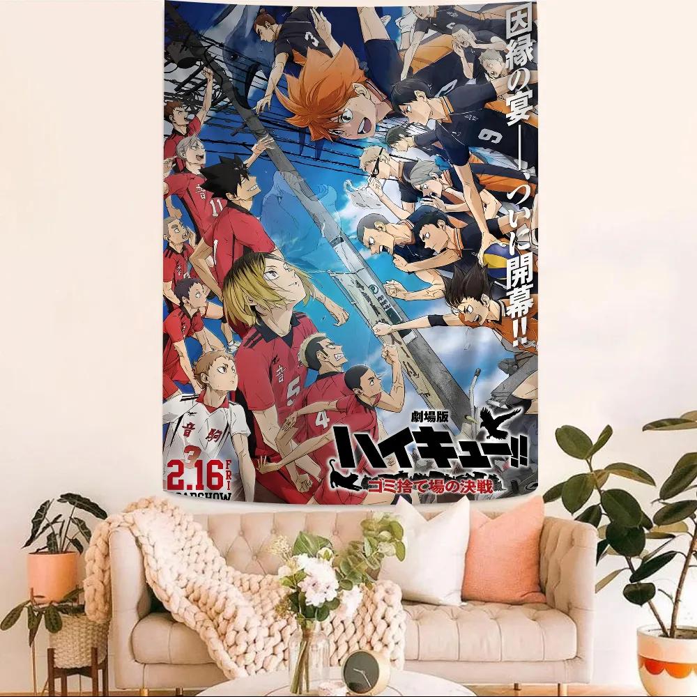 HHaikyuu Anime Volleyball Manga Wandteppich Wandbehang Kunst für Schlafzimmer Wohnzimmer Studentenwohnheim Heimdekoration