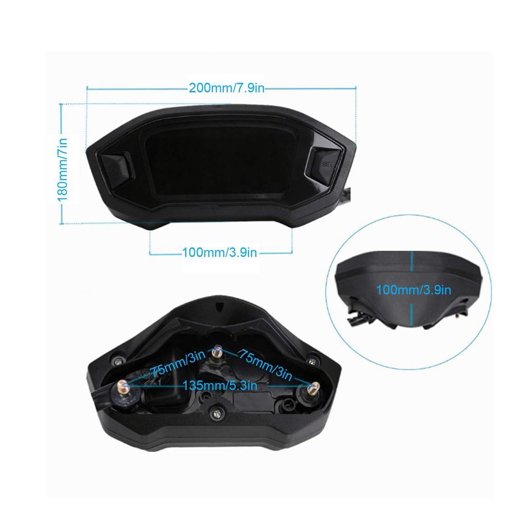 Digital Speedometer LCD Universal Motorcycle Speedometer Gauge 1 24 Cylinder Motorcycle Motorcycle Instrument LCD Odometer Waterproof Speed Gauge