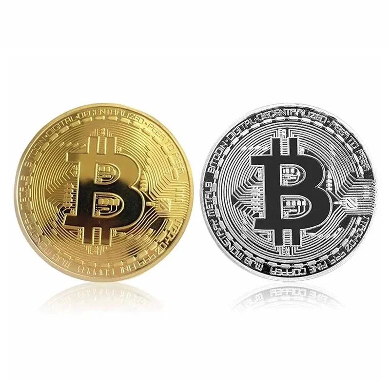 1 sztuka Kreatywny Pamiątkowy Pozłacany Moneta Bitcoin Fizyczny Złoty Kolekcjonerski Moneta BTC Kolekcja Sztuki Fizyczny Pamiątkowy Prezent
