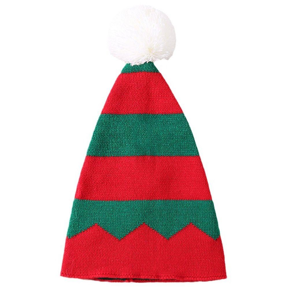 

Knitting Knitted Christmas Hat Cloth Accessories Santa Hat Warm Plush Ball Soft Beanie Boy A