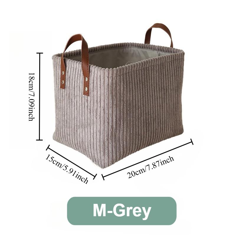 

3D Storage Basket Corduroy Folding Basket Bedroom and Living Room Miscellaneous Items Toys Organizer Multifunctional Handbag