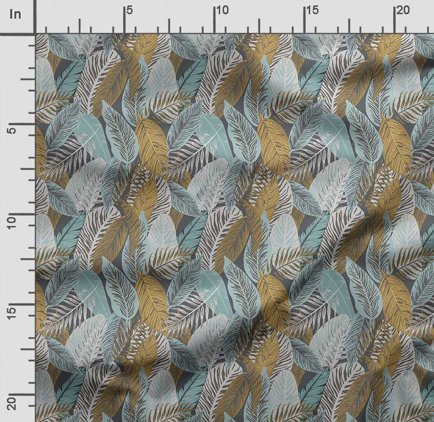 Soimoi Leaves Print,  Cotton Cambric, Quilting Fabric Sold by The Yard 42 Inch Wide, Medium Weight Cotton Fabric,