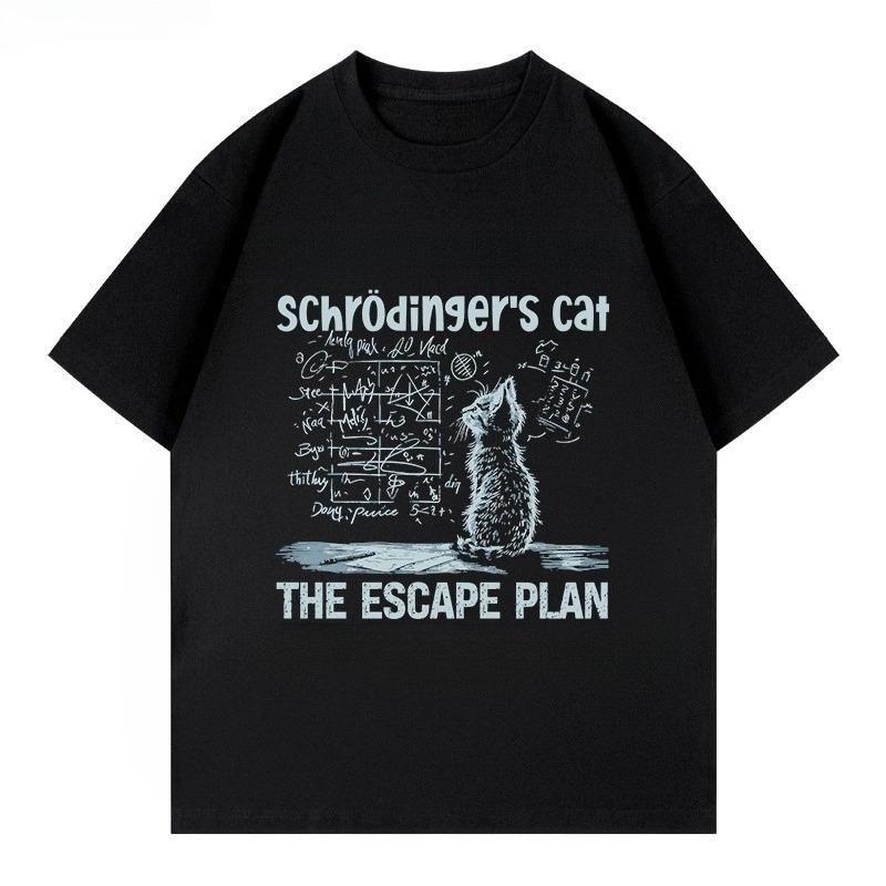 Schrodingers Cat Escape Plan Science Graphic T-shirt M