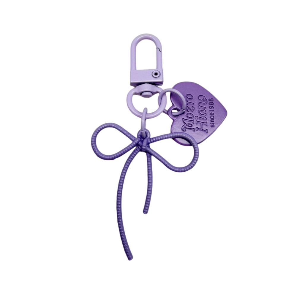 Colorful Heart Bow Keychain DIY Pendant for Bags