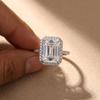 Sterling Silver Gorgeous Bridal Wedding Luxury Ring for Women Crystal Square Cubic Zirconia Elegant High Quality Jewelry