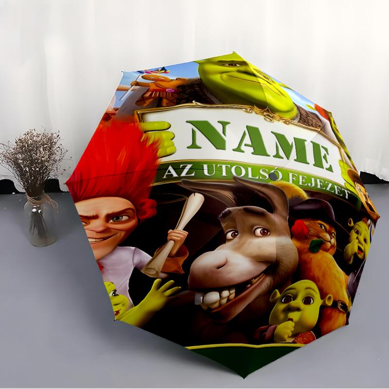 Personalized Name S-Shrek Print Umbrella - Automatic Open/Close, Eight-Rib Durable Frame, Automatic Folding Umbrella