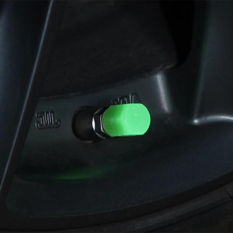 20Pcs Colorful Mini Luminous Car Tire Valve Caps Glowing Valve Cover Car Tire Wheel Hub Styling Decoration Auto Tyre Accessories