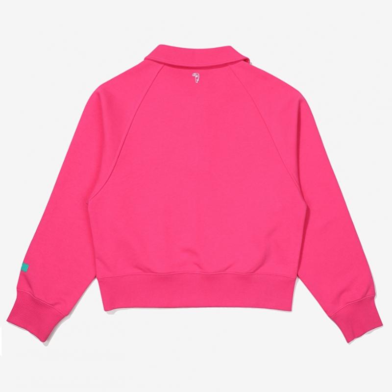BBC EARTH Women S Half Zip Crop  Pink 