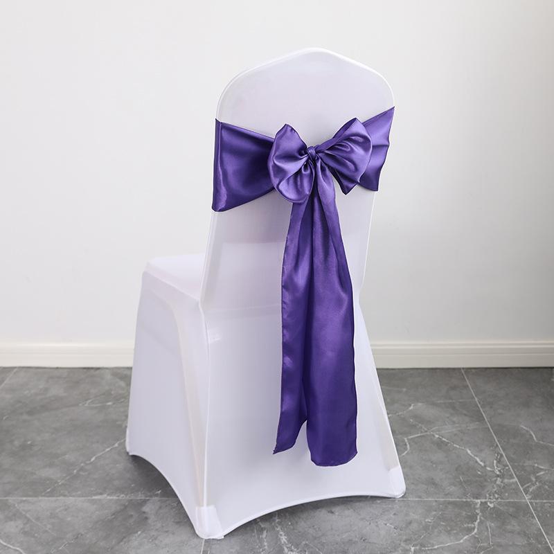 30pcs New Wedding Banquet Venue Chair Covers Back Flower Bows Silk Scarves Chair Backs Floral Patterns Ding Decorative Ribbons
