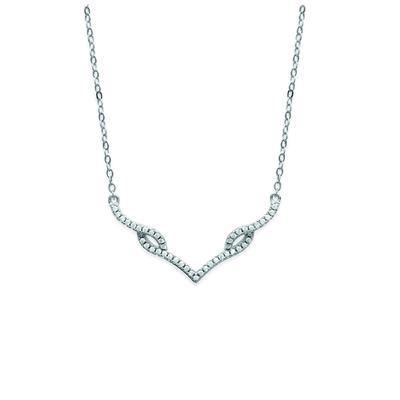 [L6651] - White 'Sissi' Silver Necklace