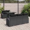Garden Sofa Set with Cushions 6 pcs Black Poly Rattan