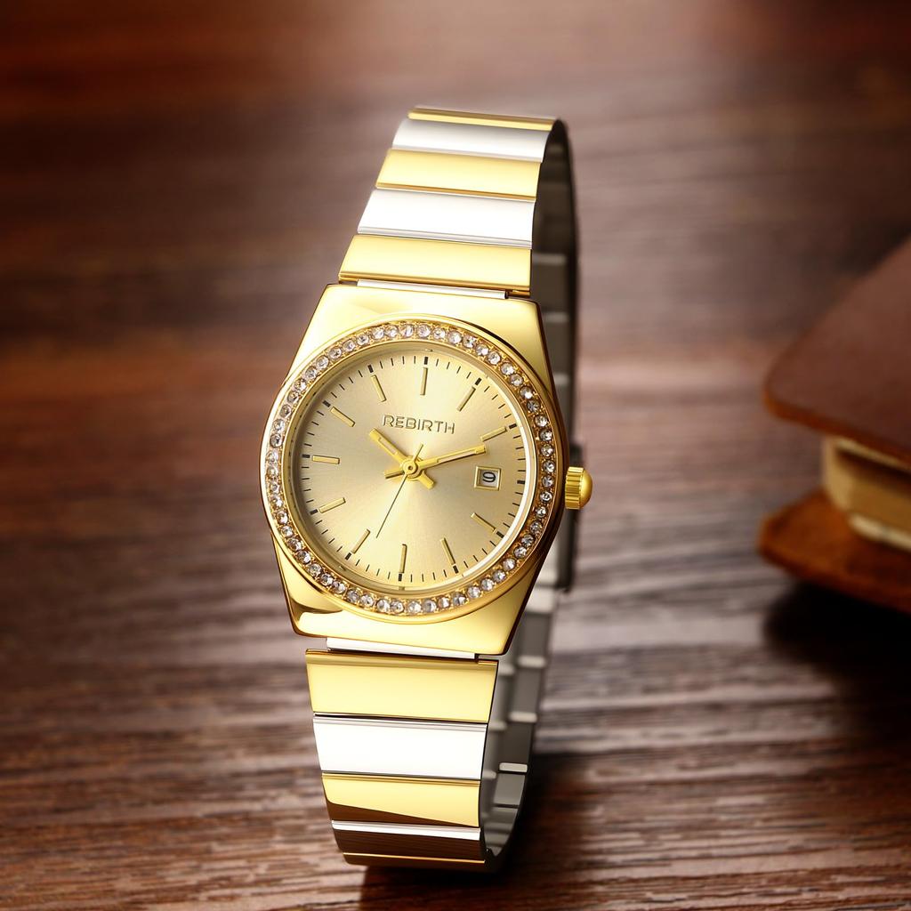 Women's Luminous Analog Watch, Simple Design: Waterproof, Calendar, Stainless Steel Strap, Gold or Silver, Fashion Accessory - Valentine's Day,