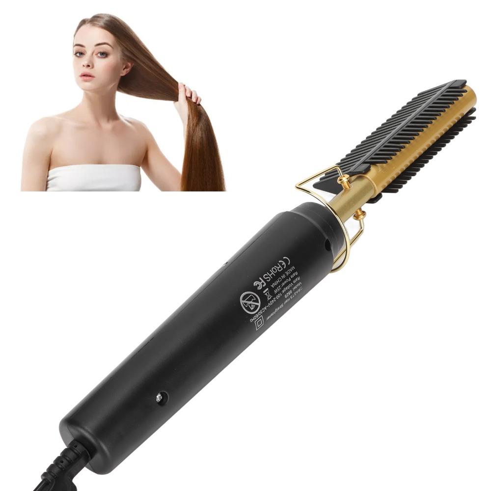 360 Rotating Cord Hair Straightener Brush Quick Heating Electric Hair Styling Comb For Men Women