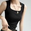 Damen Einfarbiges U-Ausschnitt Geripptes Tanktop Cami Damen Sommer Basic Elastisches Tanktop U-Ausschnitt Einfarbiges Tanktop