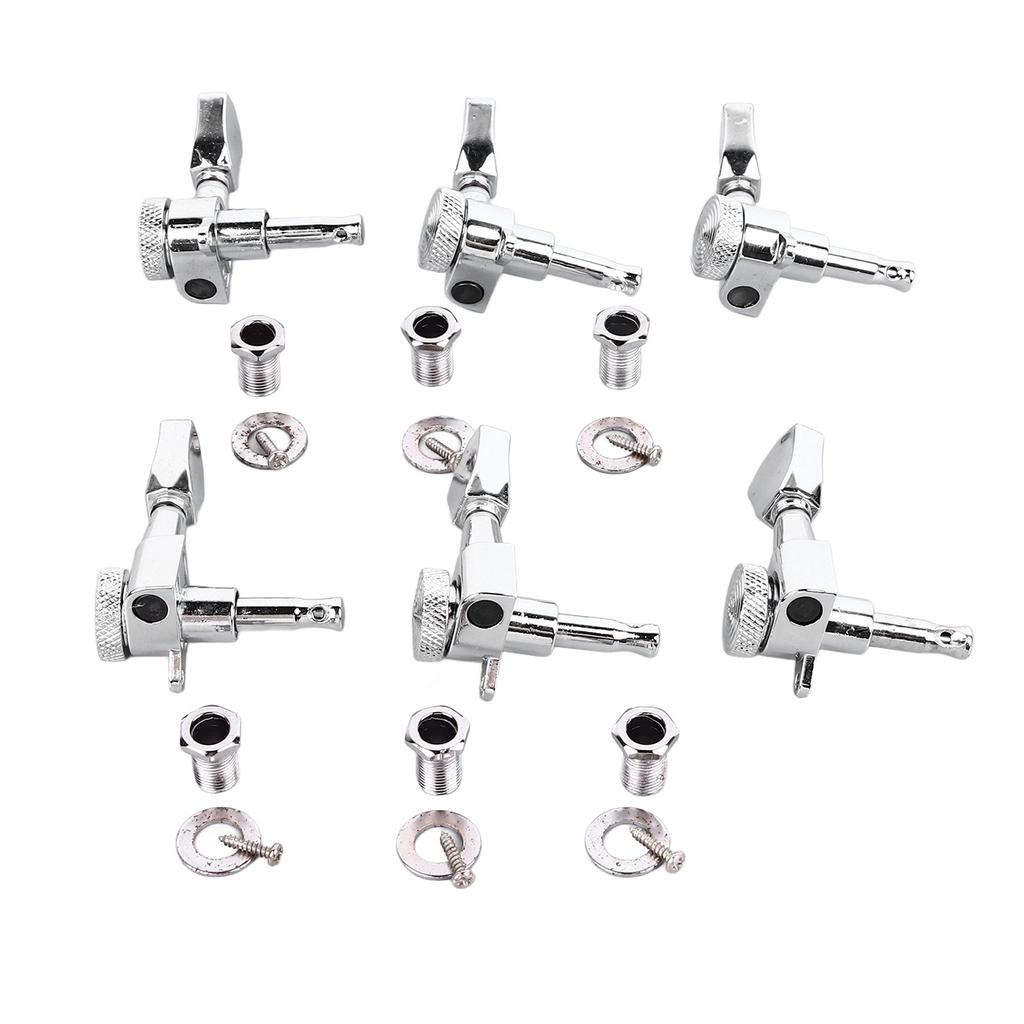 6PCS Guitar Locking Tuners Triangular Hd String Tuning Key Pegs NaMachine Hds Replacement 3 Right 3 Left