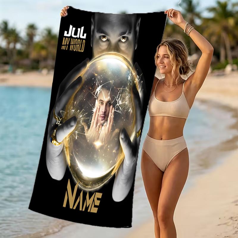 Customizable personalized beach towels Jul rapper themed designs.Suitable for the beach, yoga, sports;ideal as beach accessories