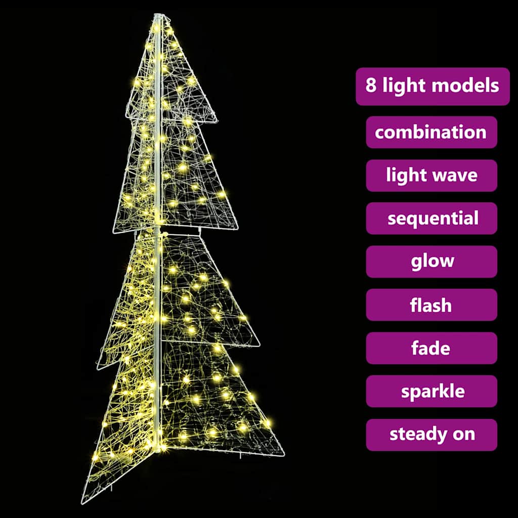 Christmas Tree with 160 Warm White LEDs 150 cm Acrylic