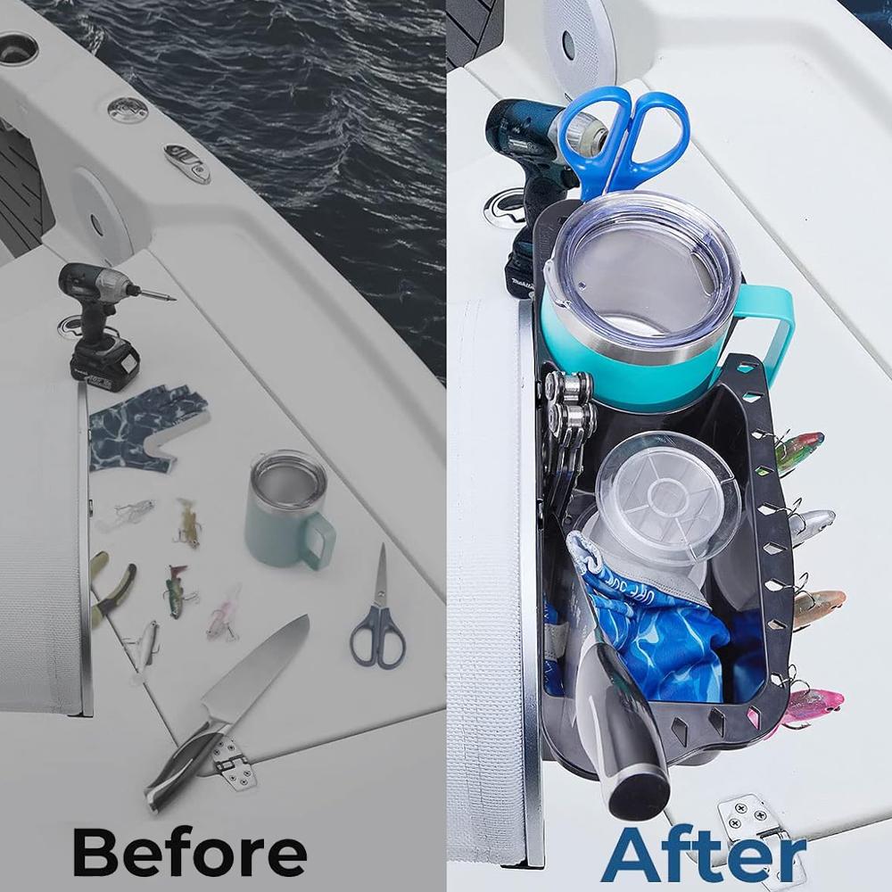 Boat Cup Holder Marine Storage Caddy Box Can Organizer for Kayak Watercraft SeaDoo Jet Ski Pontoon Canoe Mooring Marine Access