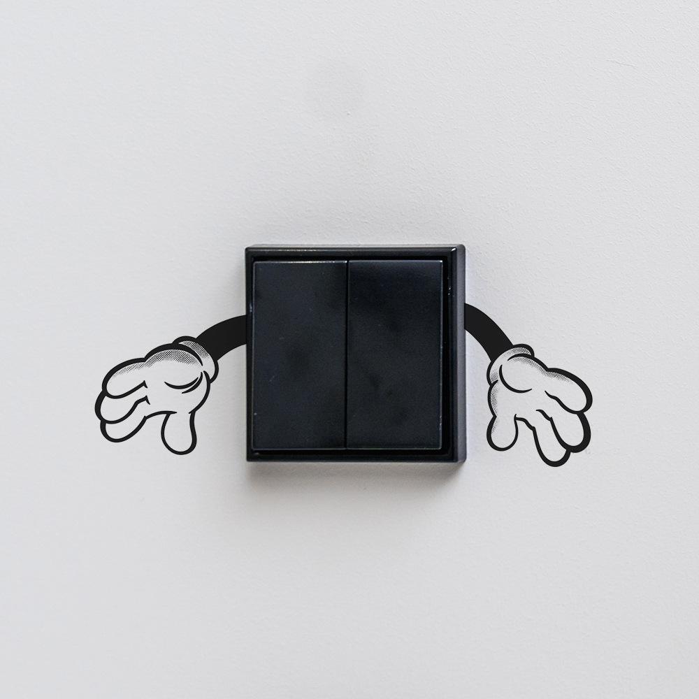 Kreative und einfache Arm-Wandschalter-Dekoraufkleber für das Wohnzimmer und Arbeitszimmer