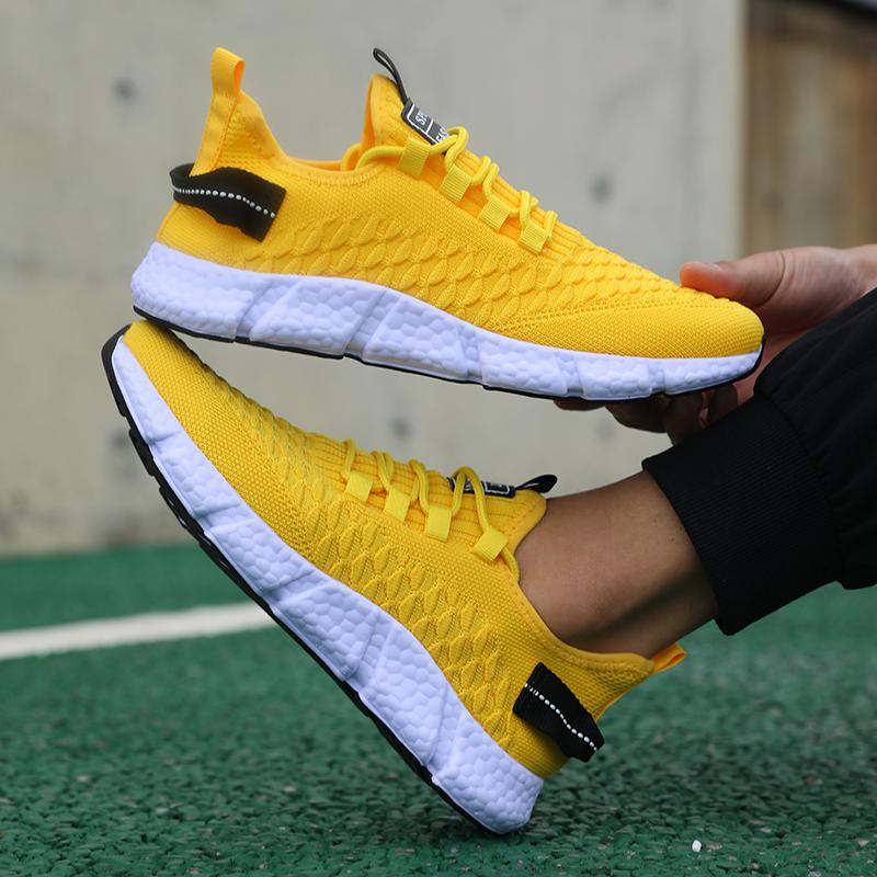 Men'S Ultra Light Running Shoes Soft Sole Breathable Comfortable New Sneakers Outdoor Anti Slip Solid Color Tennis Walking Shoes