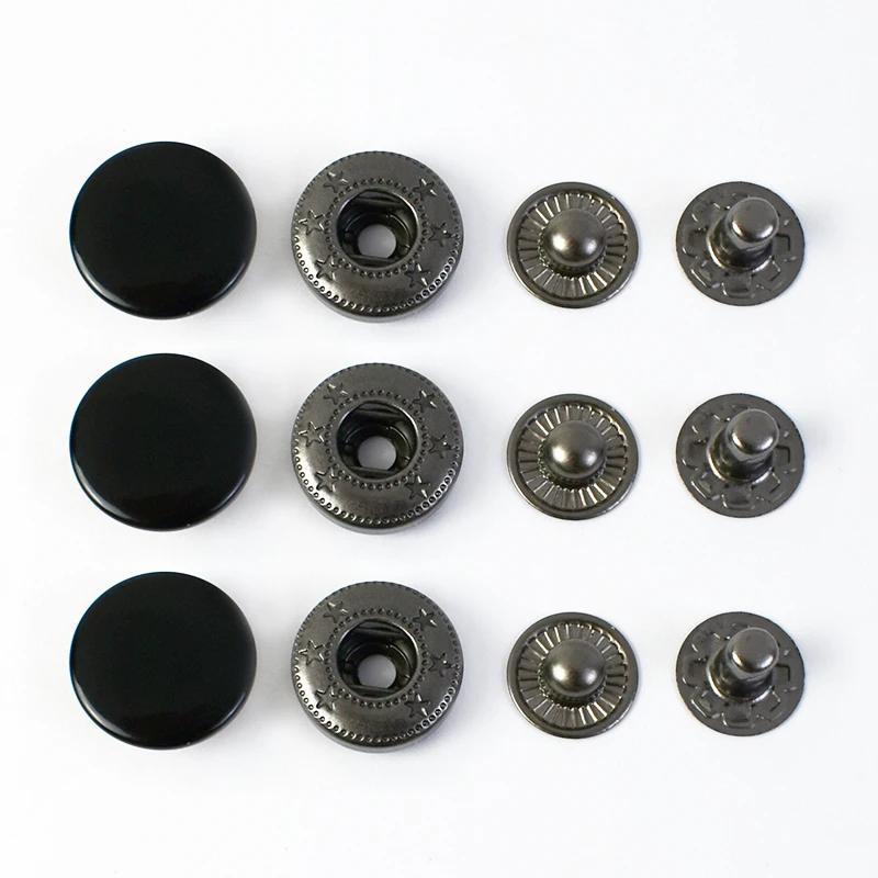 Meetee 100Sets 10-17mm Metal Button 14 Colors Press Studs for Leather Clothes Bags Decor Snap Fasteners Kit Sewing Accessories