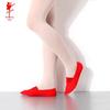 Unisex Red Canvas Dance & Gymnastics Shoes with Soft Pigskin Sole - Ideal for Ballet, Yoga, and Practice