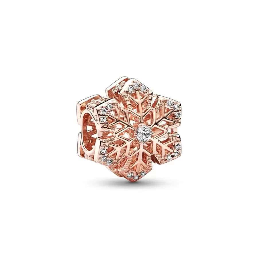 Plated Rose Gold Sparkling Pink Air Balloon & Levelled Heart Charm Bead Fit Original Sier Bracelet DIY Jewelry
