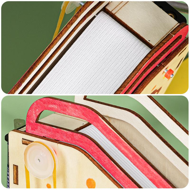 3D Mechanical Wooden Escalator Puzzle Toy DIY Assembling Model Kit HandsOn Educational Gift for Parent Child Interaction
