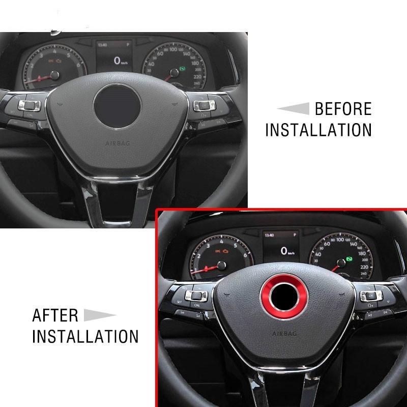 Adesivo per anello distintivo emblema volante auto per VW Golf 6 7 Polo CC Tiguan Passat Decorazione Logo Adesivo Accessori