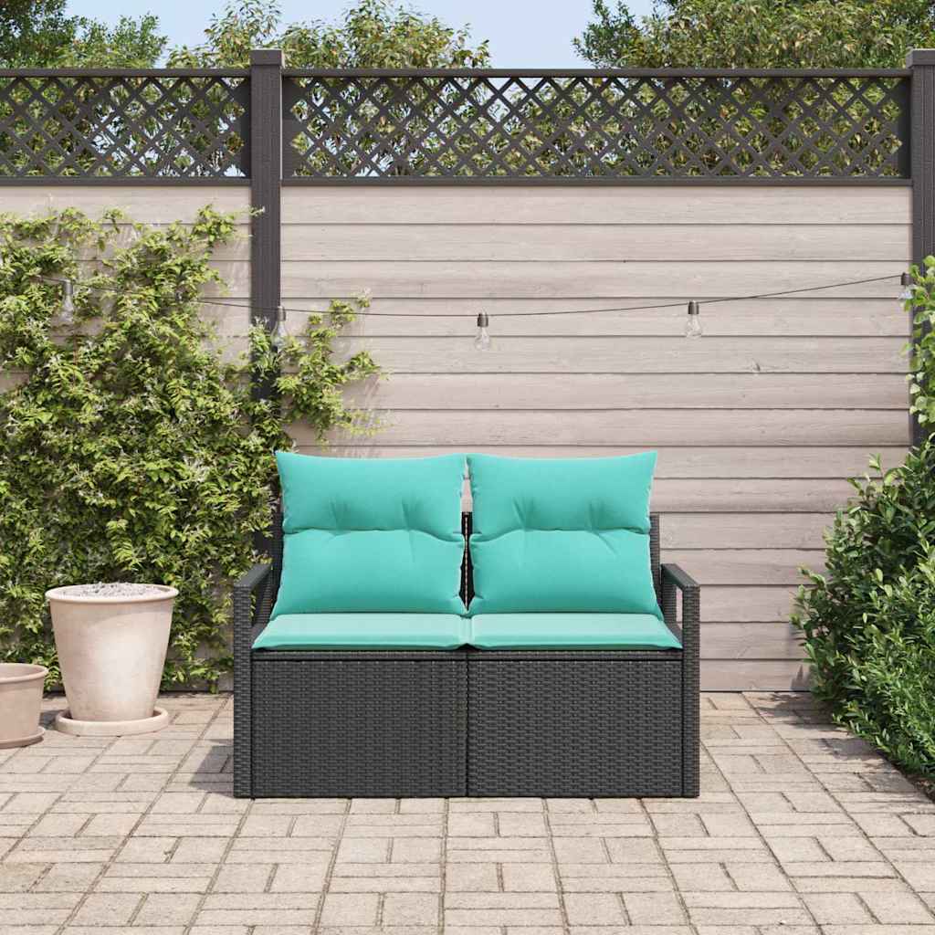 Garden Sofa with Cushions 120 x 62 x 69 cm Poly Rattan