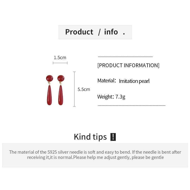 Electroplated silver needle pendant pearl earring light luxury high-end feeling earrings simple and fashionable earrings