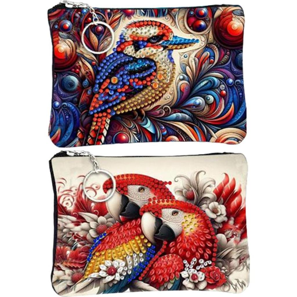 DIY Diamond Painting Bling Rhinestone Makeup Bag Zipper Closure Diamond Dot Diamond Card Pack Large Capacity for Home Decor Gift