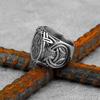 Stainless Steel Jewelry Vintage Nordic Viking Compass Symbol Runes Rings for Men Domineering Cool Nordic Rune Amulet Rings