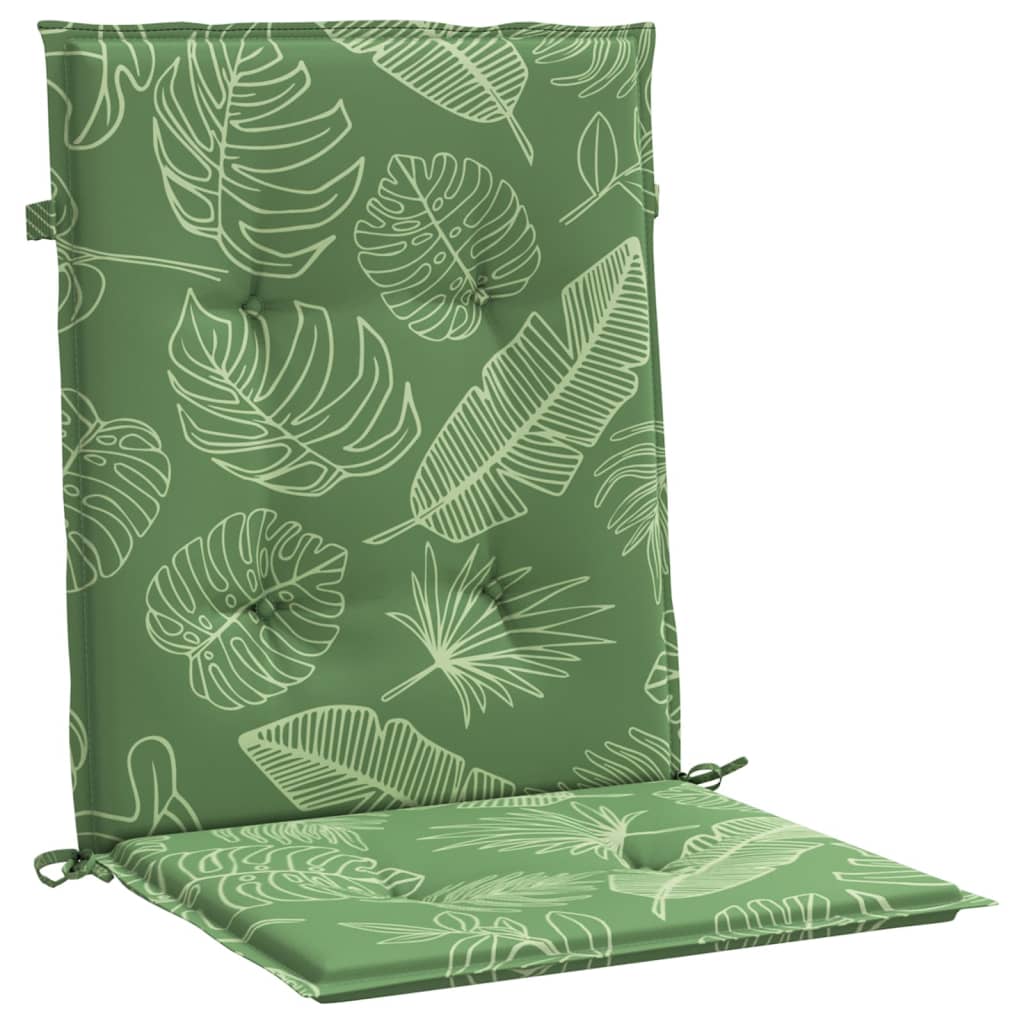 Low back Bench Cushions 6 pcs Leaf Pattern Fabric