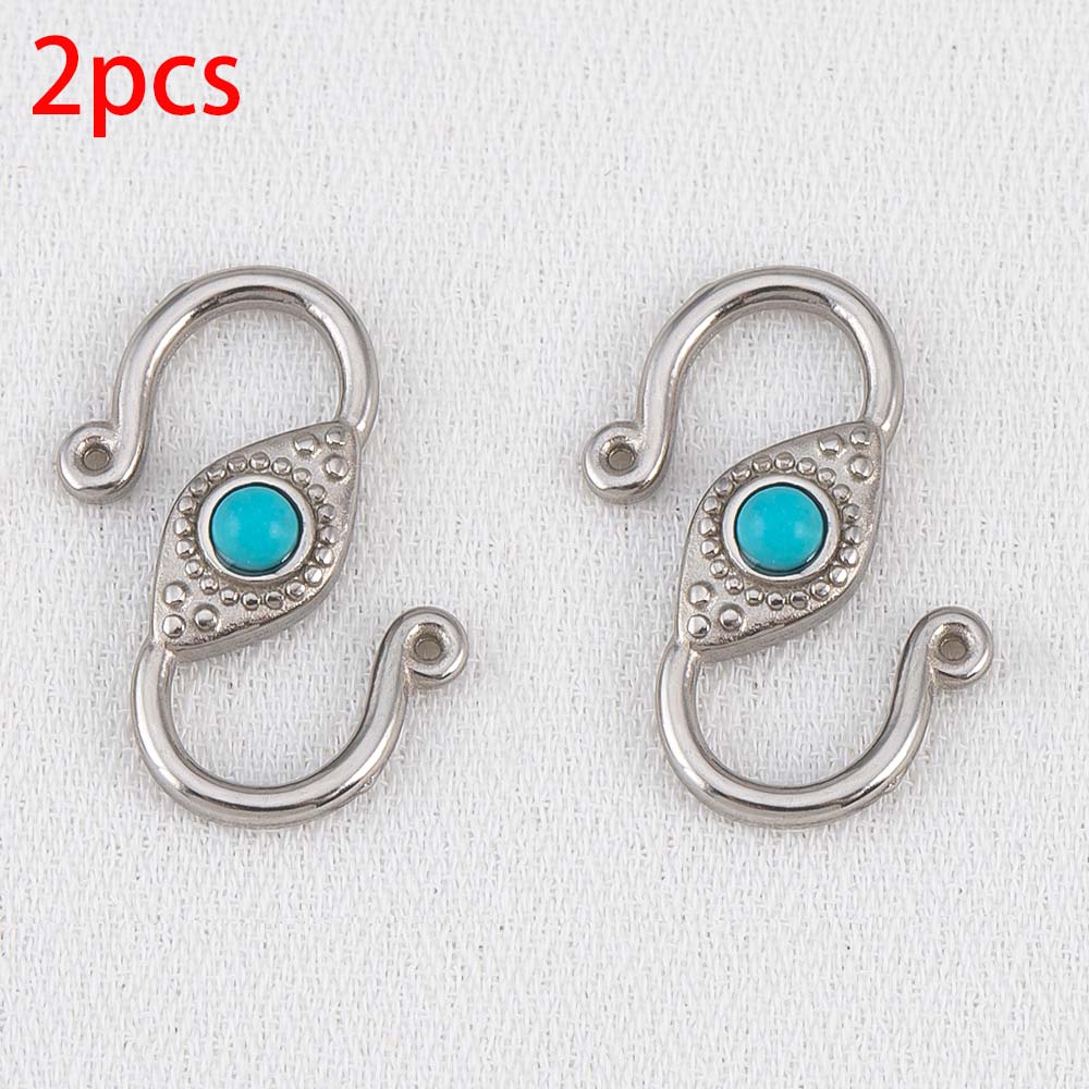 

2pcs 6pcs Stainless Steel Natural Stone S Shape Hook Clasps Connectors Jewelry Makings Findings DIY Eye Clasp Jewelry Components