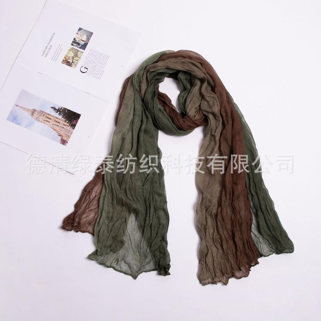 Twist Scarf Color Matching Women'S Scarf Contrasting Color Imitation Hand-Painted Printed Scarf