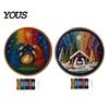 Polyester Embroidery Fabric Nativity DIY Kit, Manger Scene Hand Patterns Christian Needlepoint Craft Kit for Beginners, Religious Home Decoration