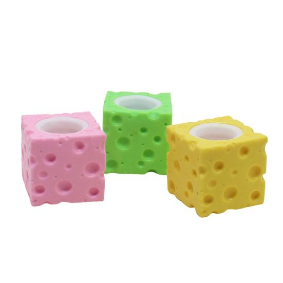 Bunny Cheese Squeeze Toy Stress Relief Rabbit Cup Cheese Fidget Toy Slow Rising Relaxation Stress Ball Simulated Cheese Sensory Toy