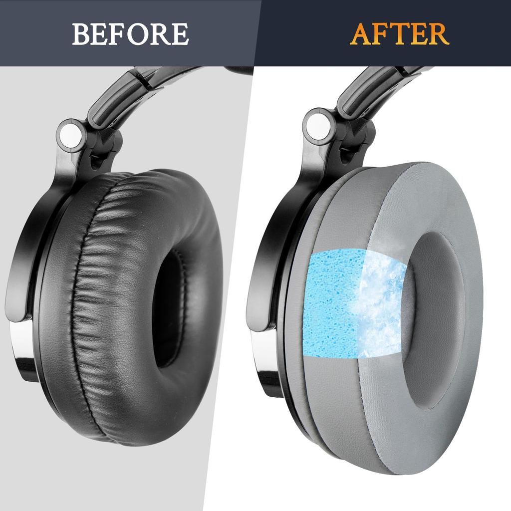 SOULWIT Cooling Gel Ear Pads for OneOdio Pro-10Pro-30Pro-50Studio HiFiStudio Pro-C Y80BMonitor 60 Headsets, Replacement Ear Cushions, High-Density