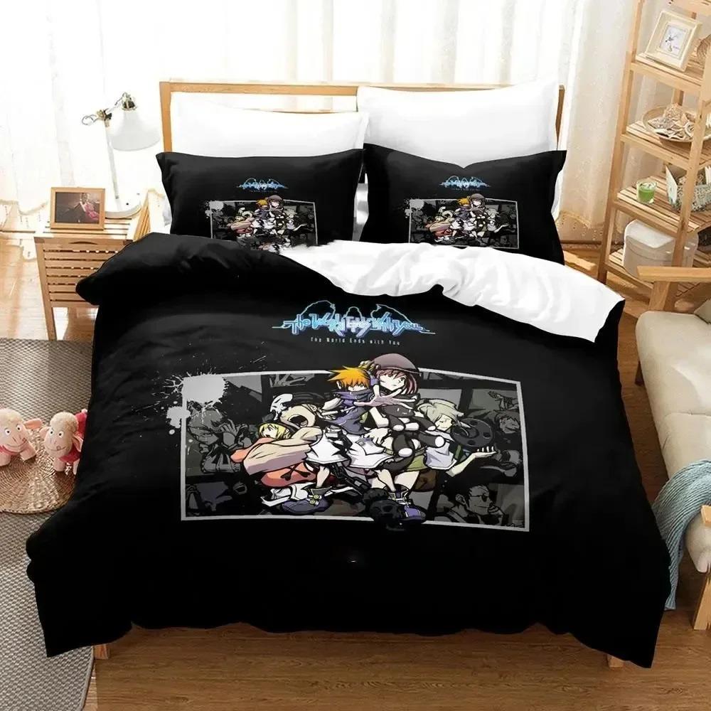 3D Druck Neku Sakuraba World Ends Bettwäsche Set Bettbezug Bett Set Steppdecke Kissenbezug Bettdecke King Queen Size Jungen Erwachsene
