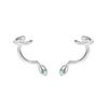 Beixi Grüne Schlangenohrringe für Damen - S925 Sterling Silber Stecker & Manschette mit Nischen-Design