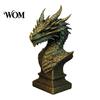 Mystical Dragon Home Decor 3D Printed Ancient Bust Sculpture, Realistic Scales & Spikes, One-piece Molding with Multiple Colors, Compact Ornament for
