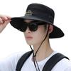 Men Embroidery Wide Brim Sun Cap Panama Hat Bucket Hat Fishing Cap