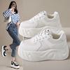 Heels Womens Designer Leisure Sneakers Fashion Casual Microfiber Leather Breathable Height Increased Flat Platform Board Shoes