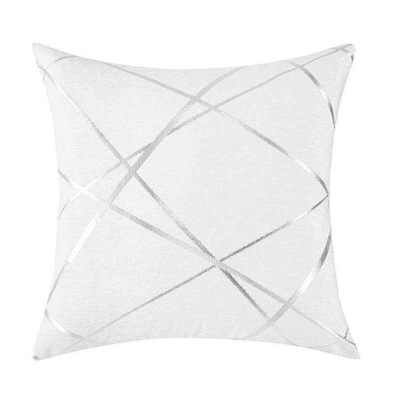 2PCS weiß grau Kissenbezug Sofa Home Dekoration geometrische Streifen ein Stil Kissenbezüge für Couch Büro 45X45