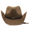 Rolled-brimmed Cowboy Straw Hat, Ethnic Style Big-brimmed Sun Hat, European, American and Western Cowboy Straw Hat, Equestrian Hat