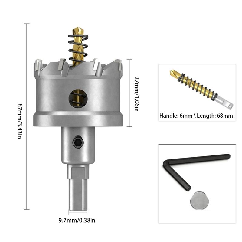 Professional 48mm Metal Hole Cutter Aluminum Construction Carbide Hole Saw For Steel Plate Pipe Drilling